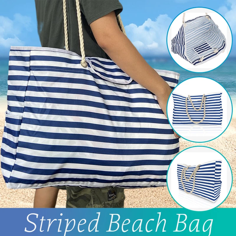 Waterproof Extra Large Capacity Beach Summer Bag Sandproof Women's One Shoulder Lightweight Durable Beach Tote Bag