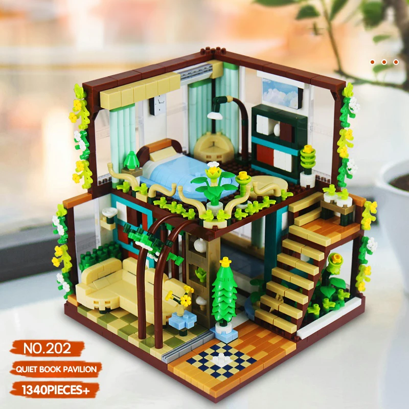 1340Pieces Architecture Building Blocks Kids Toy Mini Bricks Diy Assembling Educational Toys Plastic Model Home Decoration