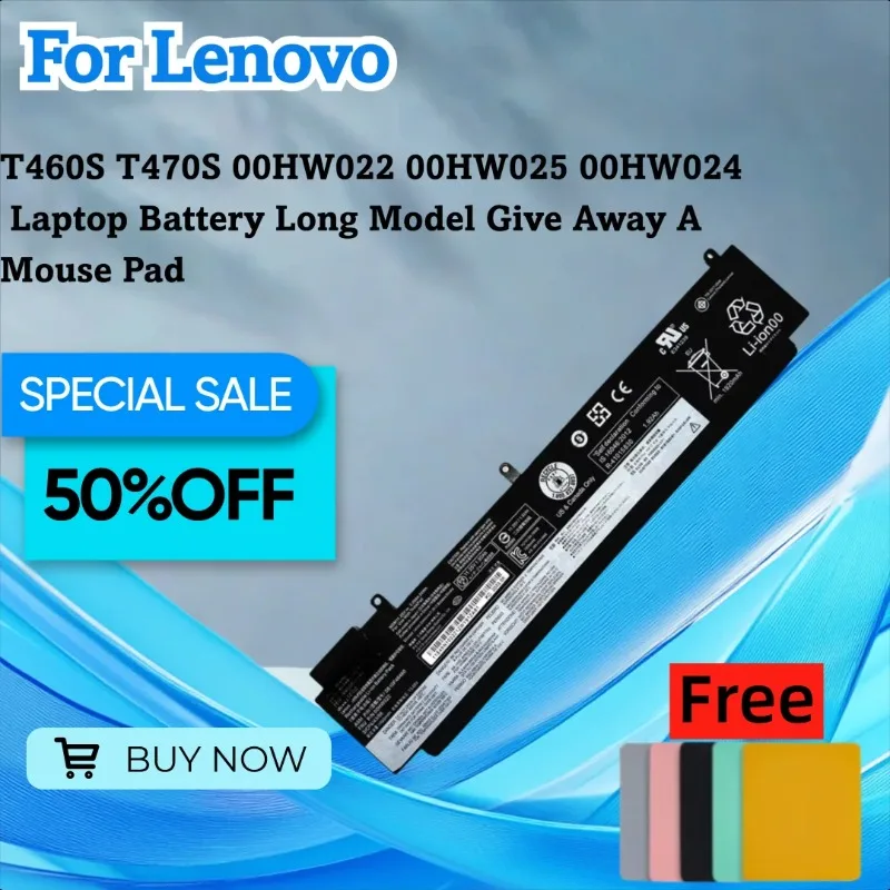 

Для Lenovo T460S T470S 00HW022 00HW025 00HW024 аккумулятор для ноутбука длинная модель подарок коврик для мыши