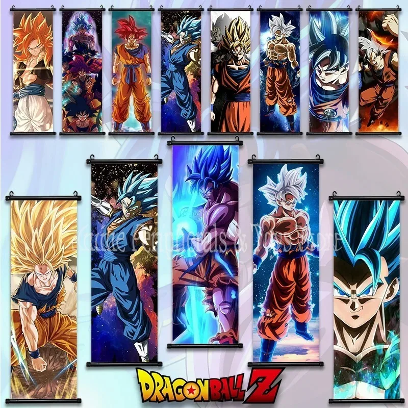 Dragon Ball Anime Poster Son Goku Home Decor Kakarotto Hanging Painting Trunks Wall Art Bardock Scroll Picture Zarbon Wallpaper