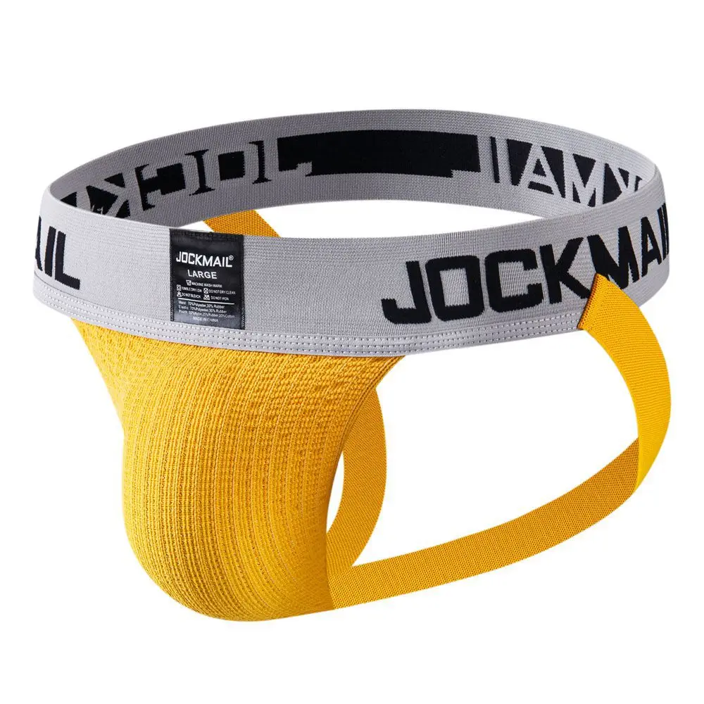 2 Inch Waistband Men's Athletic Supporter Jockstrap Underwear Sexy Male Gym Strap Brief Sport Gay Thong Mesh Penis Pouch Rainbow