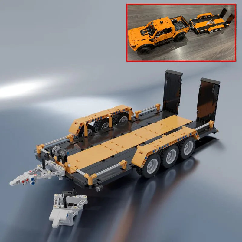 NEW MOC Tradie Tray Trailer Truck Modified Fit for Pickups F-150 Raptor 42126 Bricks Set Car Building Blocks DIY Toys Gifts