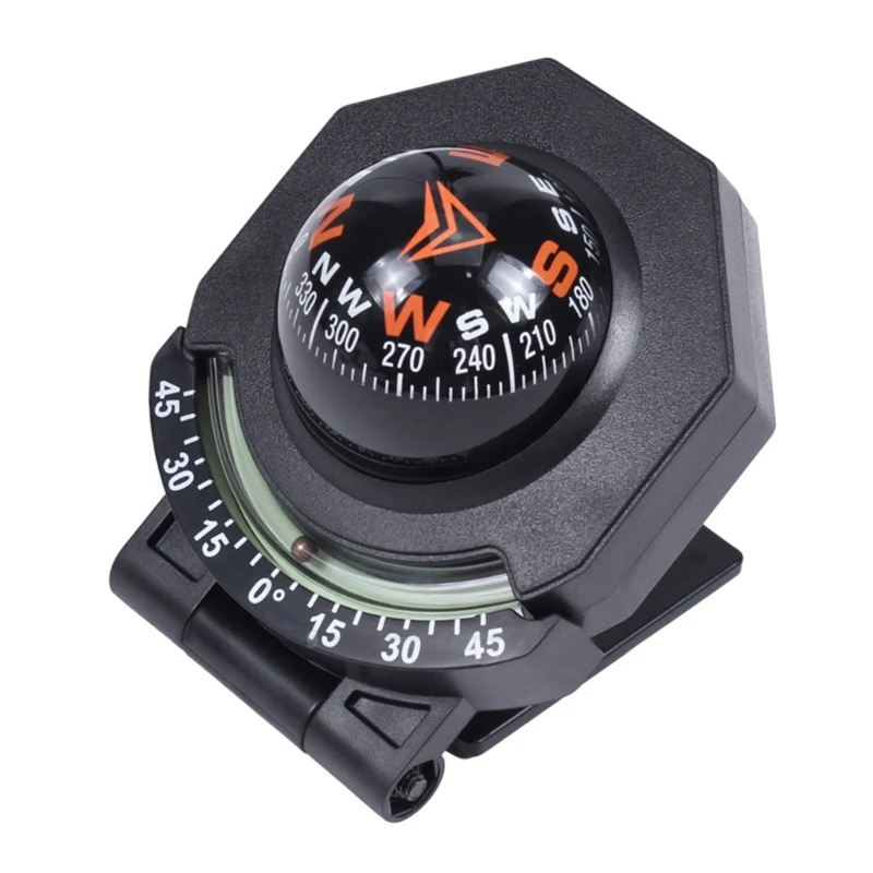 Car Dashboard Compass With Slope Meter 2-In-1 Foldable High Precision Navigation Car Mount Compass Ball Compass For Vehicle Boat