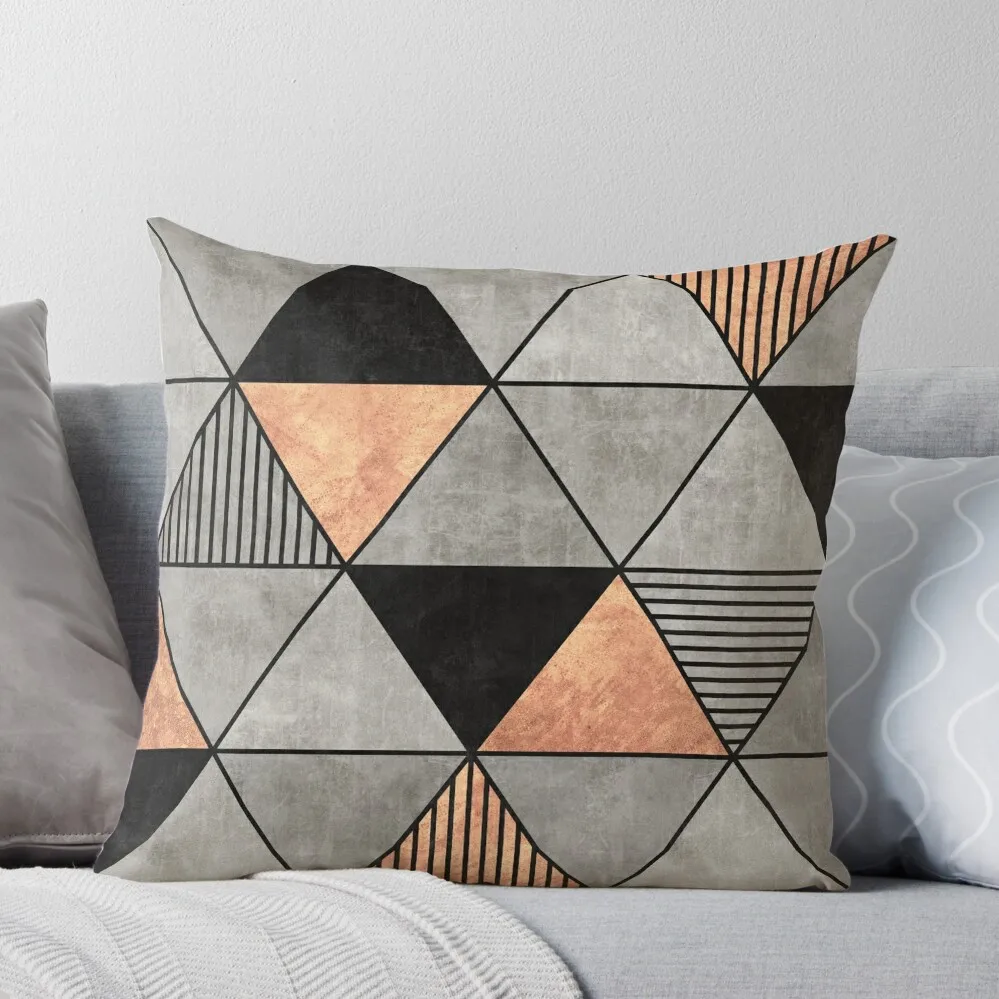 

Concrete and Copper Triangles 2 Throw Pillow Sofa Covers For Living Room Luxury Cushion Cover