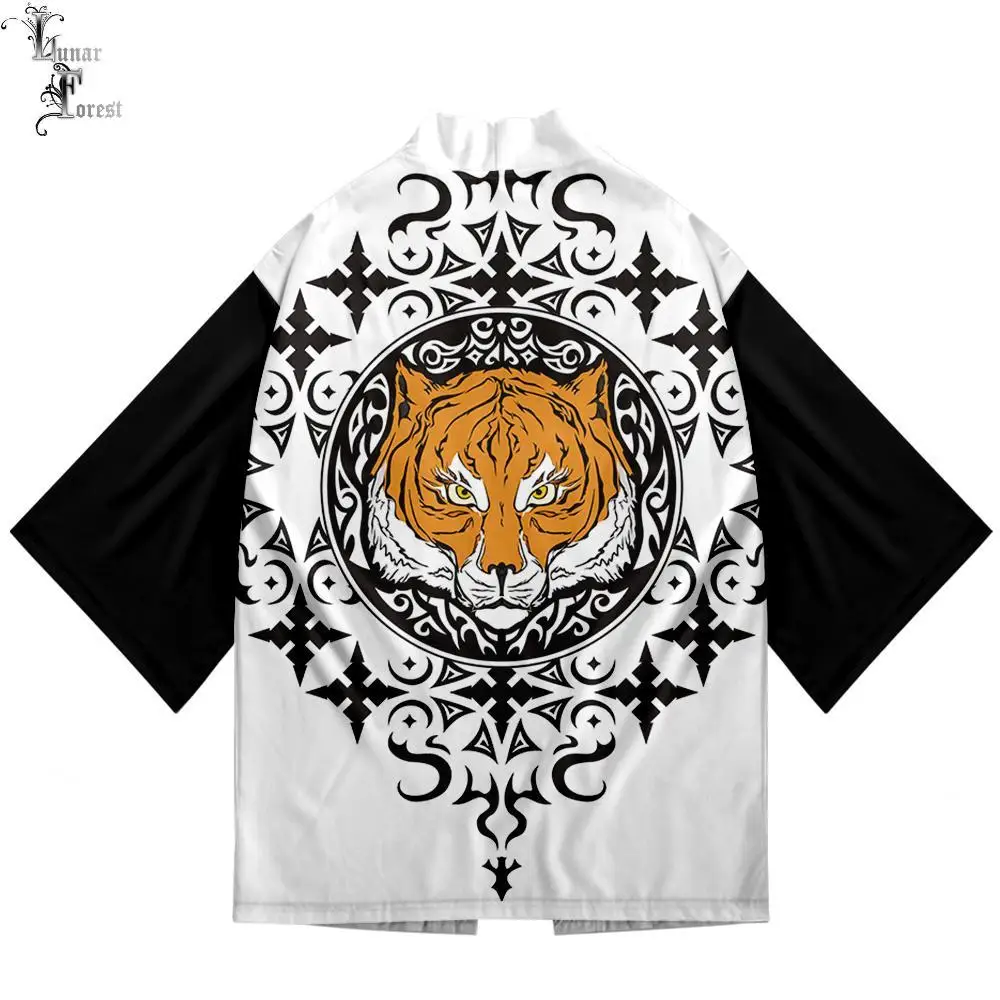 

Year of the Tiger 2022 Funny 3D Printing Japanese Kimono Haori Yukata Women/Men Fashion Casual Cool Short Sleeve Streetwear