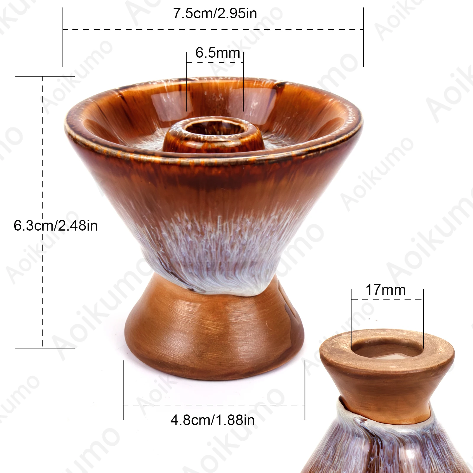 Aoikumo 2024 Ceramics Hookah Phunnel Bowl Turkish Lavender Sky Narguile Cachimbas Sheesha Nargile Hubbly Bubbly Shisha Bowl