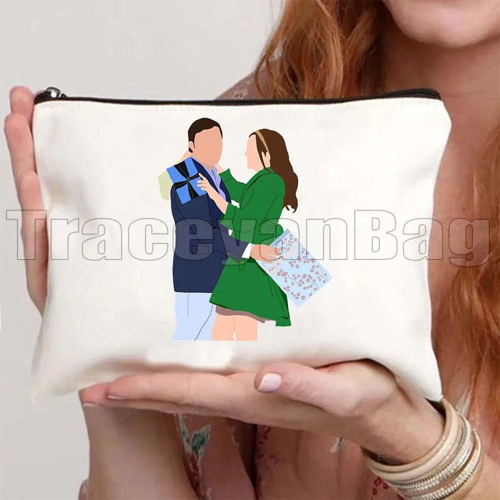 الرجعية برنامج تلفزيوني القيل والقال الفتيات بلير سيرينا تشاك مروحة الهدايا قماش حقيبة مستحضرات التجميل السفر ماكياج المرحاض حقيبة مقلمة سستة الحقيبة