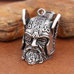 Vintage Viking Warrior Bell Pattern Necklace for Men Stainless Steel Black Norse Motorcycles Pendant Classic Jewelry Wholesale