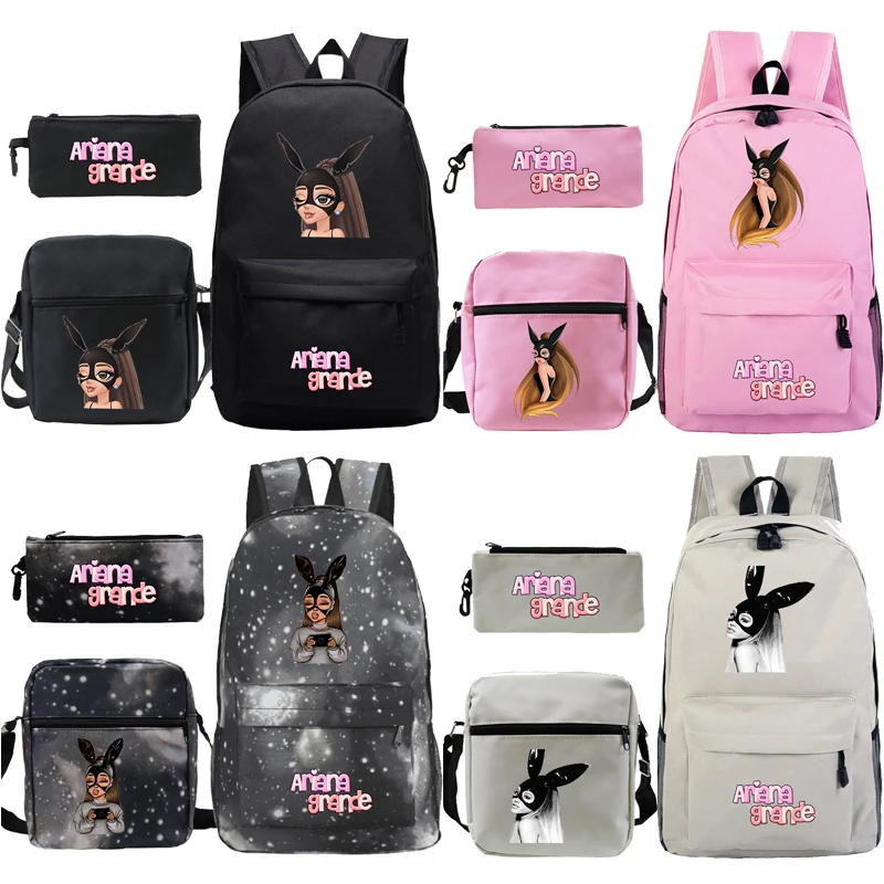 

Высококачественный рюкзак Ariana Grande, школьные рюкзаки, сумка для книг, сумки для девочек, 3 шт./компл., женский рюкзак Mochilas, подарок для школы
