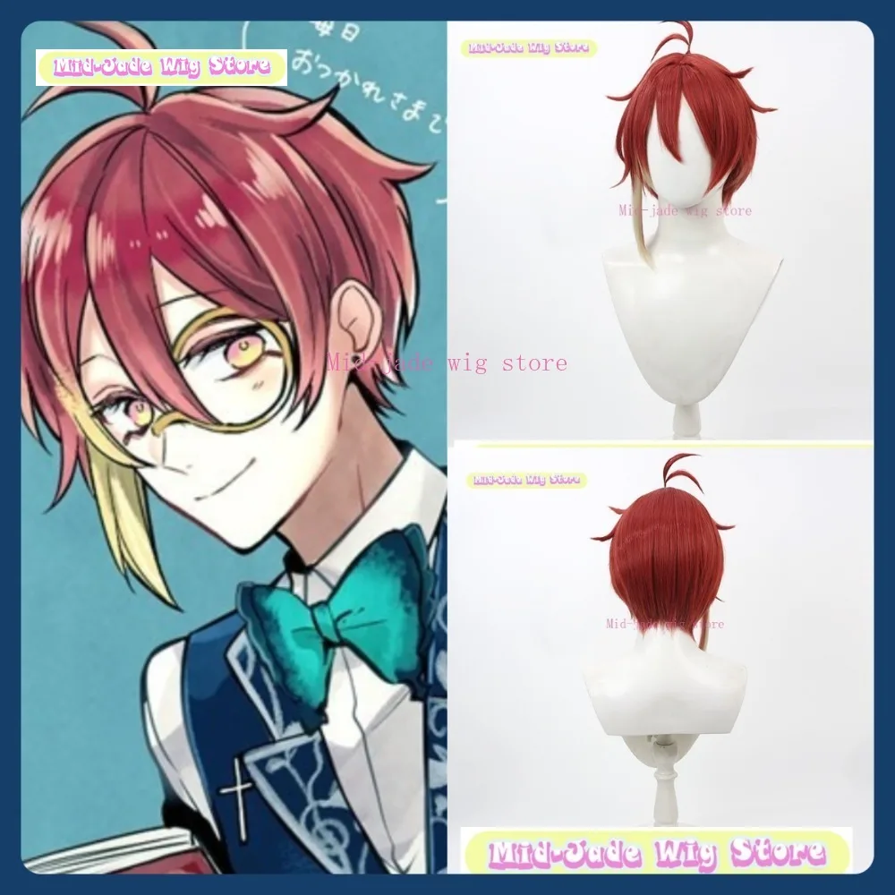 شيطان والقط الأسود Fiennes كوس شعر مستعار نمط فروة الرأس تدريجيا أنيمي لعبة لعب الأدوار الشعر الاصطناعية هالوين ملابس تنكرية للحفلات الدعائم