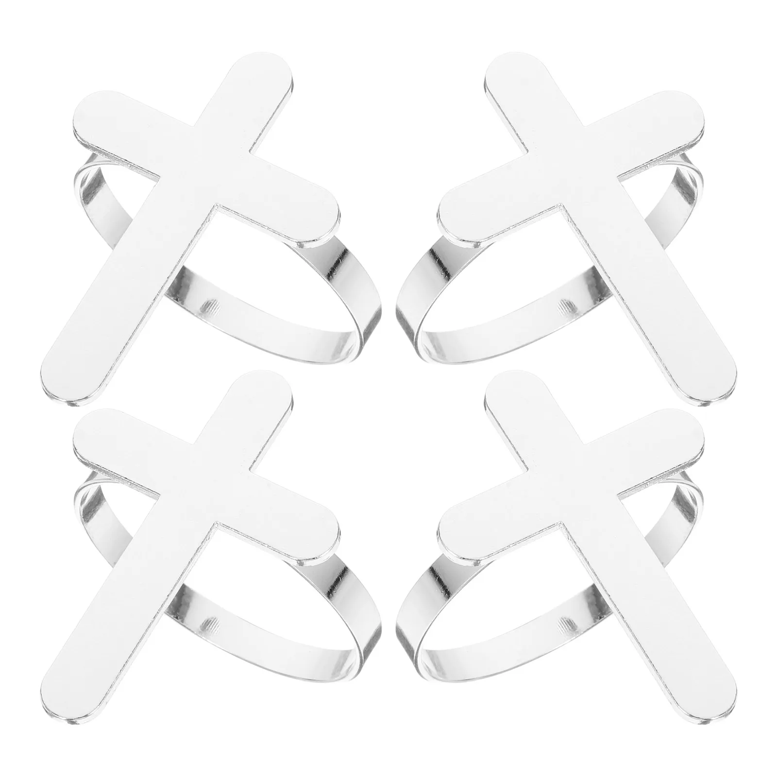 

4pcs Cross Napkin Rings Elegant Table Decor Wedding Cake Holder Serviette Ring Dining Napkin Buckles Set Festivals Hotels
