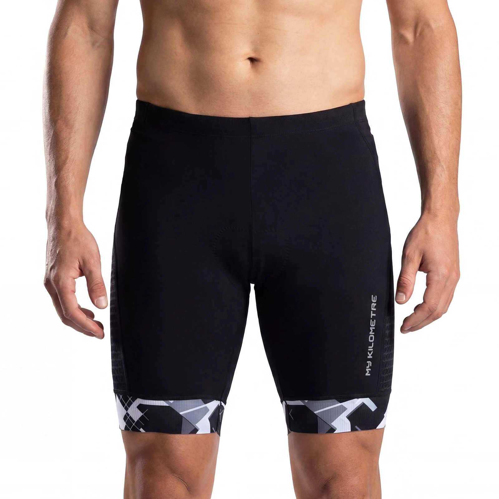 Men’s Triathlon Shorts Cycling Shorts with Side Pockets Breathable Quick Dry Tight Fit with Pad Black Tri Shorts MY KILOMETRE