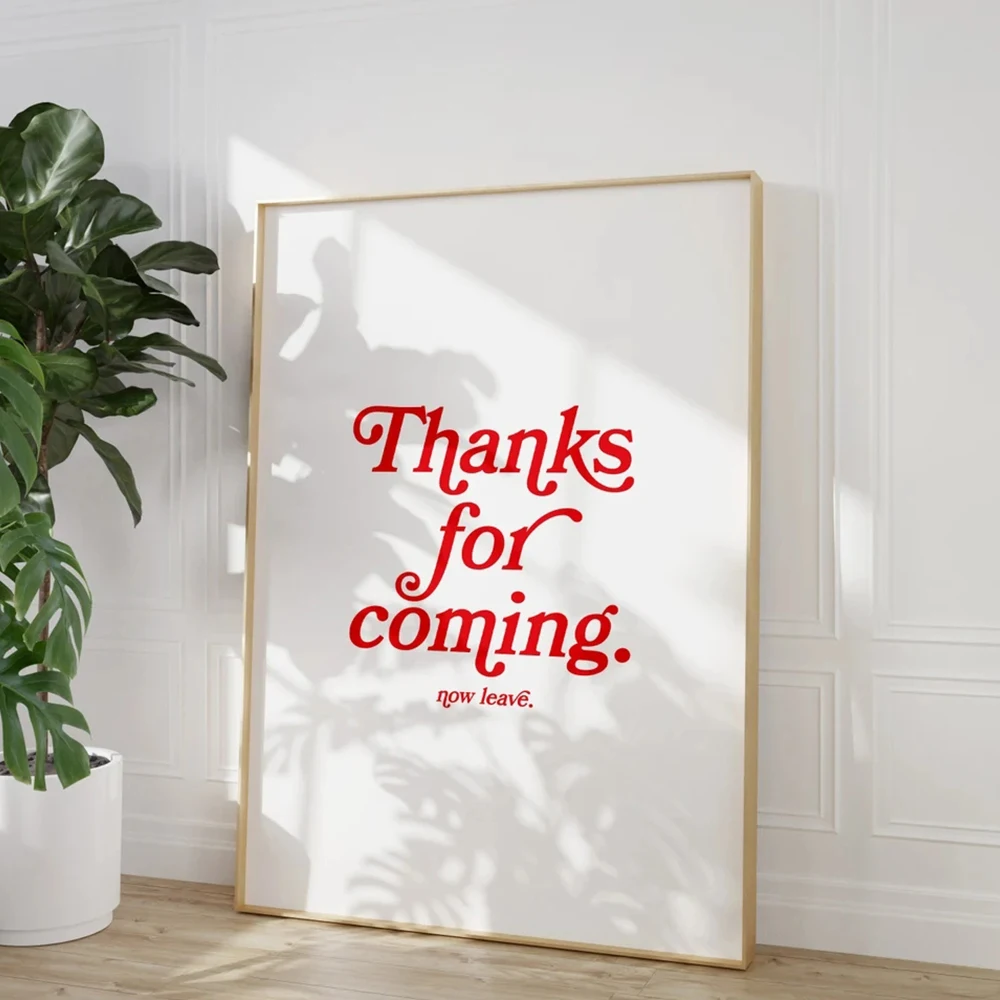 Funny Thanks For Coming Typography Bright Art Colorful Wall Art Canvas Painting Posters For Living Room Home Decor