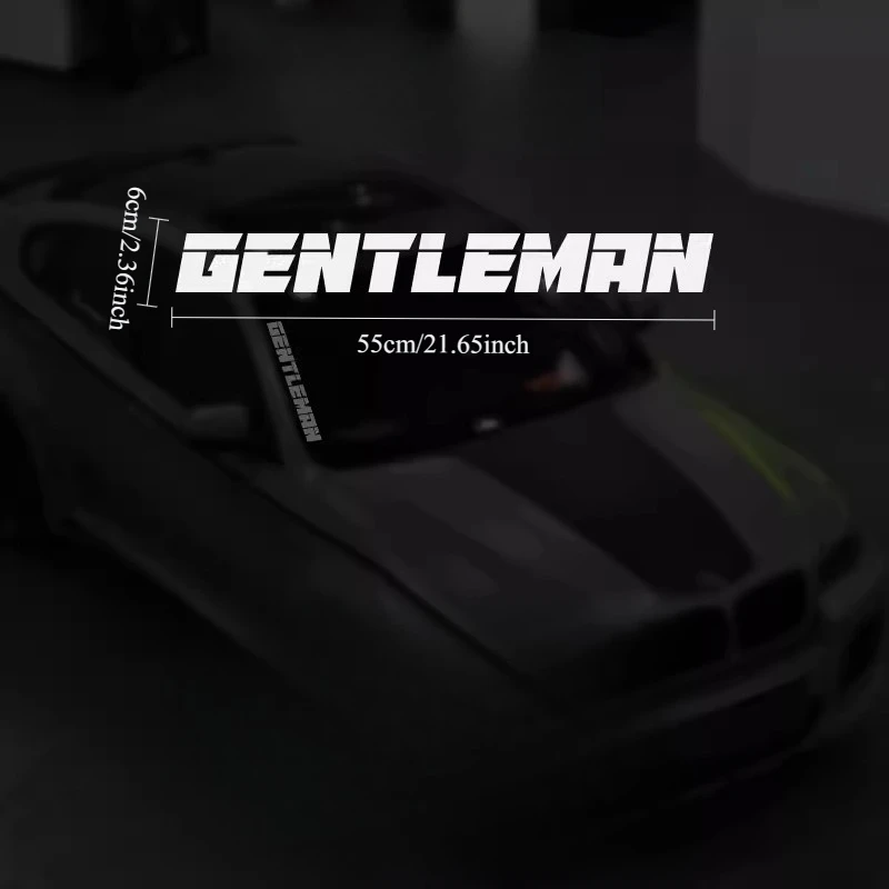 Car Sticker, GENTLEMAN  Modification Decal for Car Side Windshield, Front Windshield A-Pillar Modification Decal with Text