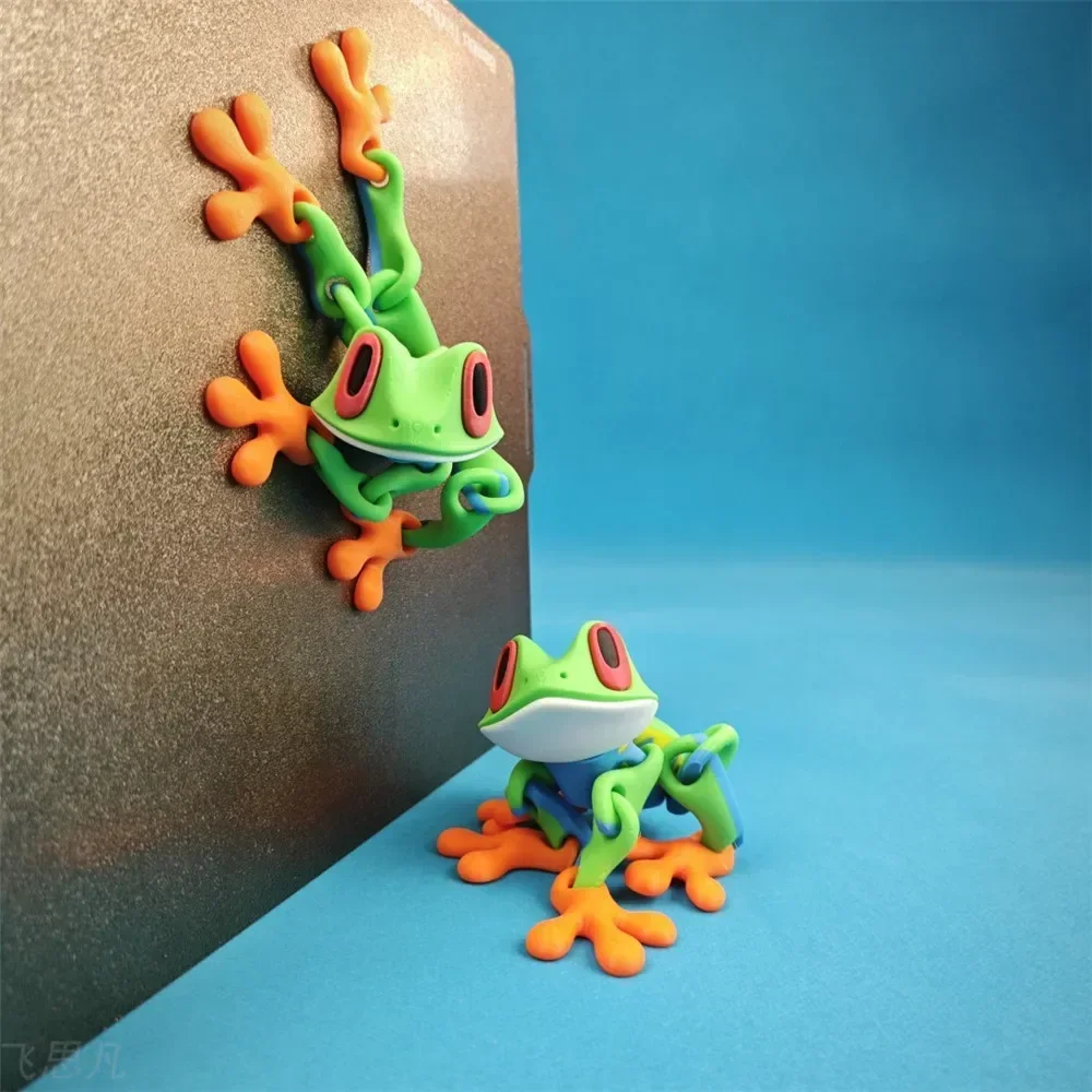 3D Printed Multi-jointed Cute Frog with Magnetic Figure Home Decor Kawaii Novelty Accessories for Woman Man Gift Kids Toy