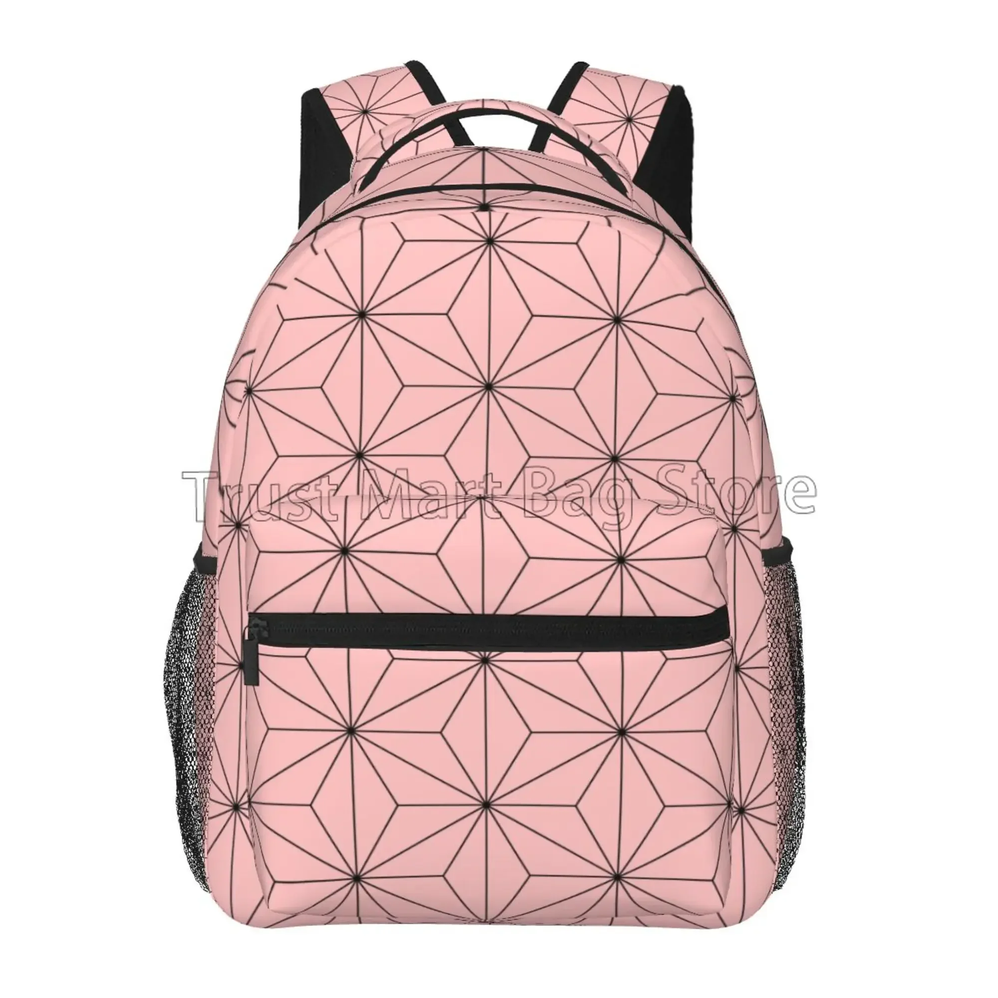 Nezuko Anime Pink Backpack Large Capacity Daypack Lightweight Travel Laptop Bag Waterproof Backpacks for Women Girls Hiking