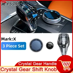 3PCS/Set Crystal Gear Shift Knob Lever For BMW 3 5 Series X3 X5 X6 F44 G20 G05 G06 G08 G30 6GT Automatic Crystal Gear Handle