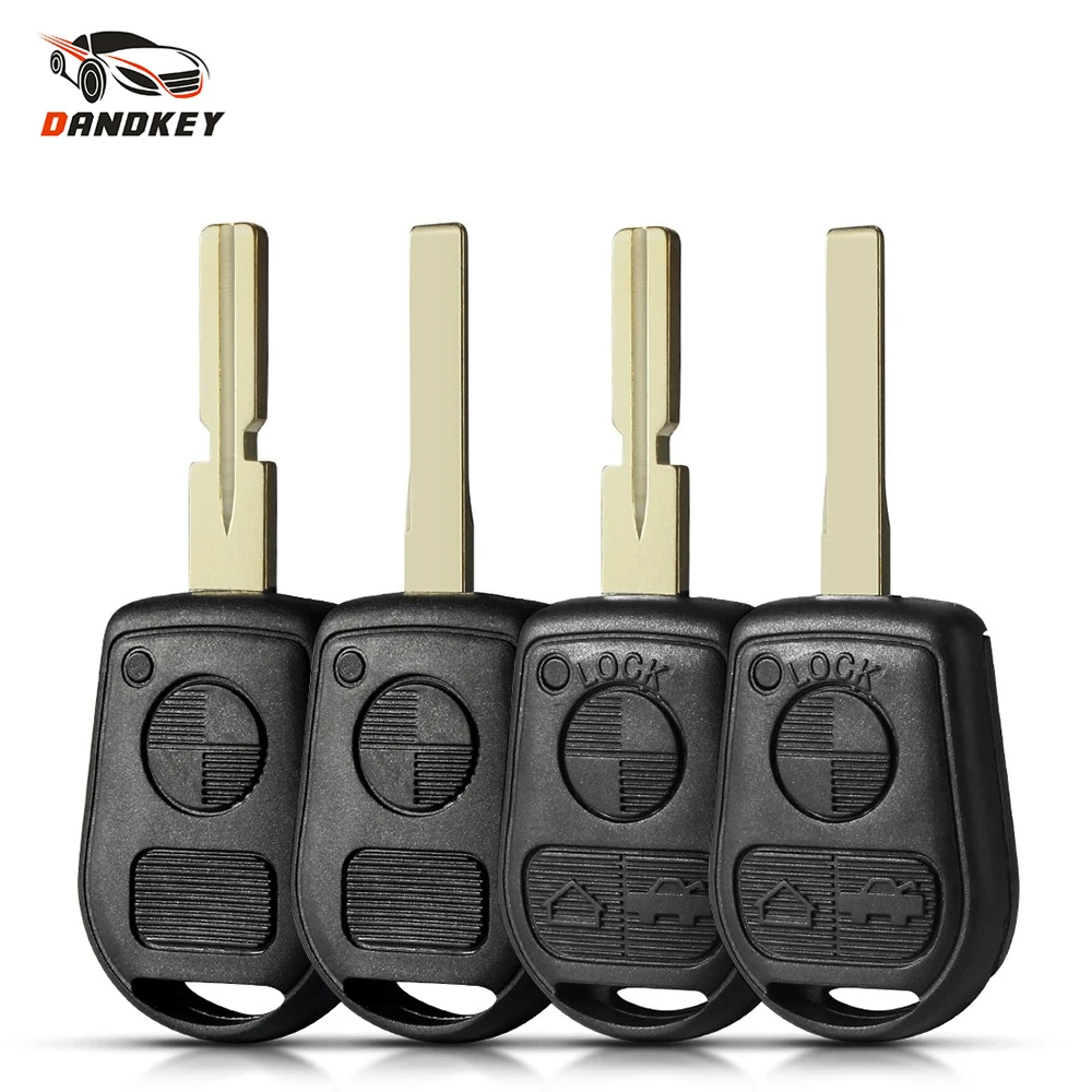 Dandkey 10PCS Remote Key Shell For BMW E31 E32 E34 E36 E38 E39 E46 Z3 Z4 Fob HU92 HU58 Uncut Bldea 2/3 Buttons Key Fob Car Case