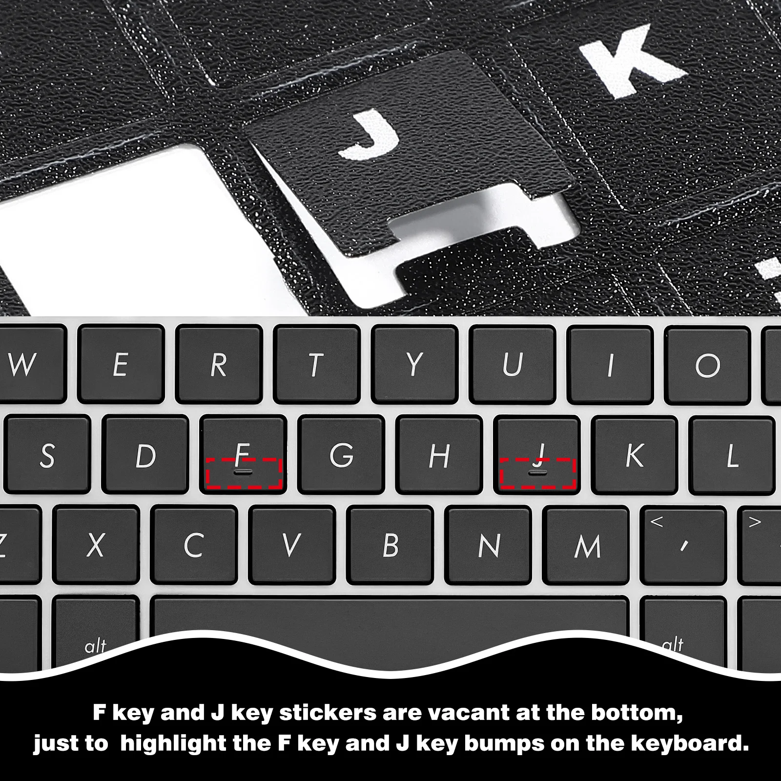 

10pcs Keyboard Stickers English Letter Replacement Labels Dust Resistant Durable Universal For Laptop Computer 65% Keyboard