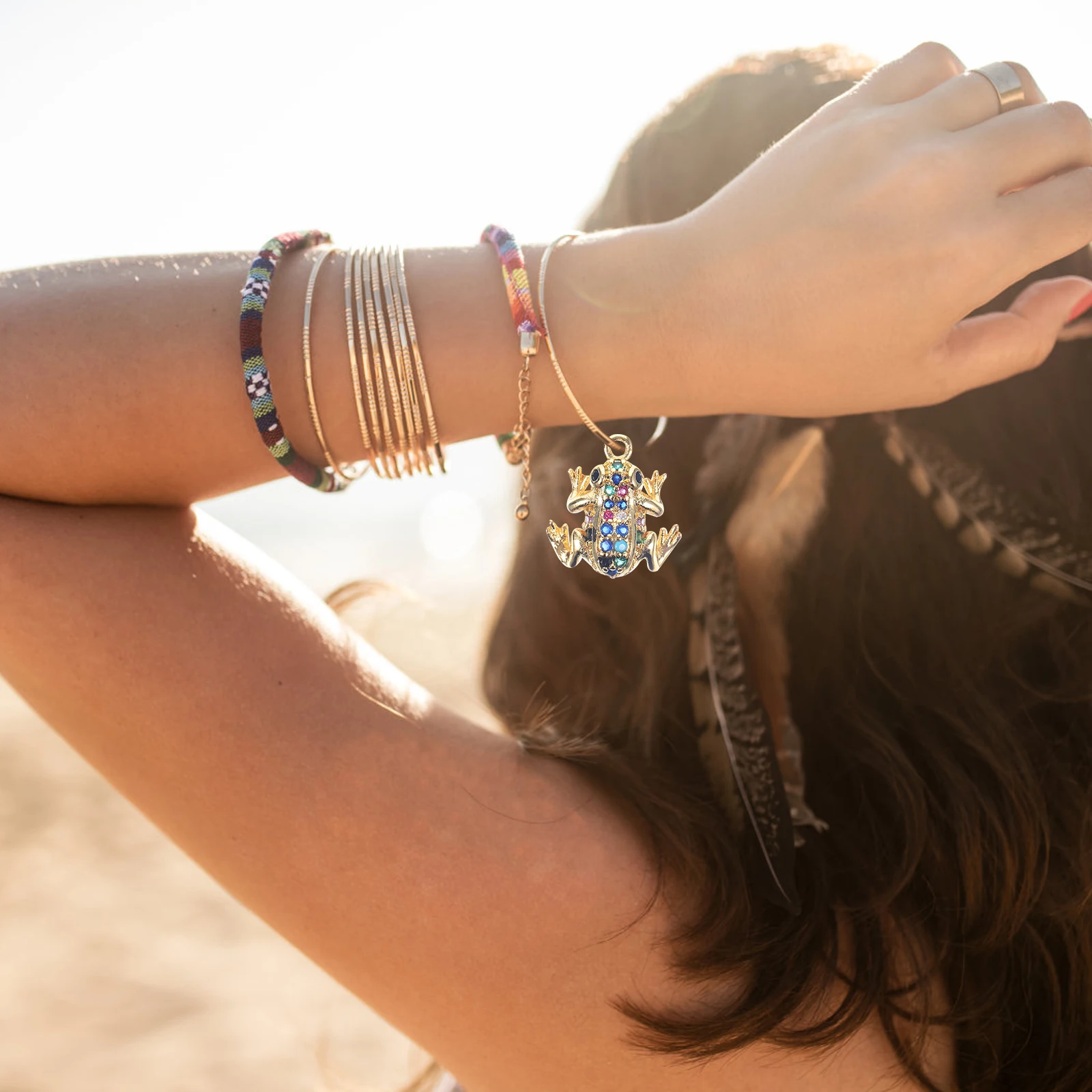 

4pcs Metal Frog Jewelry Making Supplies Mini Pendant Diy Charms For Necklace Bracelet Animal Charms Hanging Decorative Ornaments