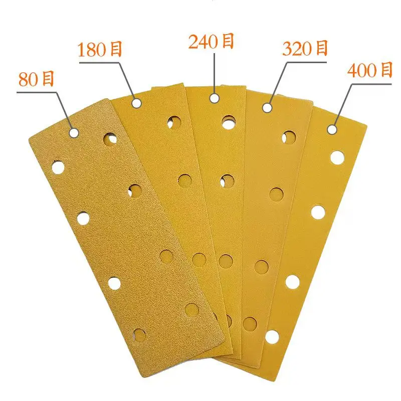 50pcs 70x198mm Abrasive 8-hole Dust-free Strip Anti-stick Sandpaper 80-400 Scrub Used For Milka Sander Sandpaper