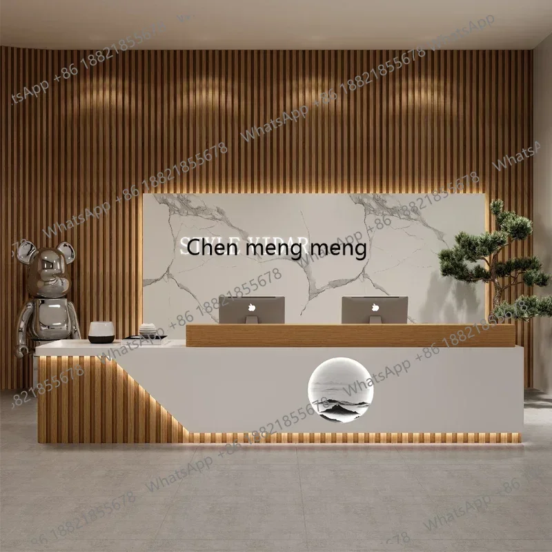 

Стойка ресепшн для отеля/компании, простая современная, под мрамор, для бара, массажного салона, ресторана, кассовая стойка