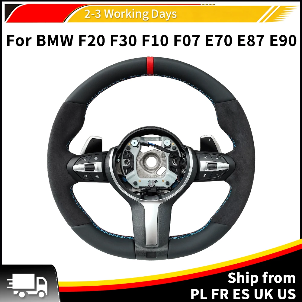 Interior M Series For BMW F20 F22 F23 F30 F33 F34 F10 F07 F12 X1 F48 X5 F15 X3 F25 F80 E90 E70 E84 M3 M5 Car accessories M Stitch Steering Wheel with Wide Paddles shifter