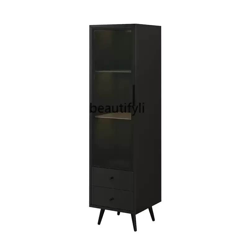 

Side cabinet Modern glass door Wine cabinet against the wall TV side cabinet Multifunctional storage storage