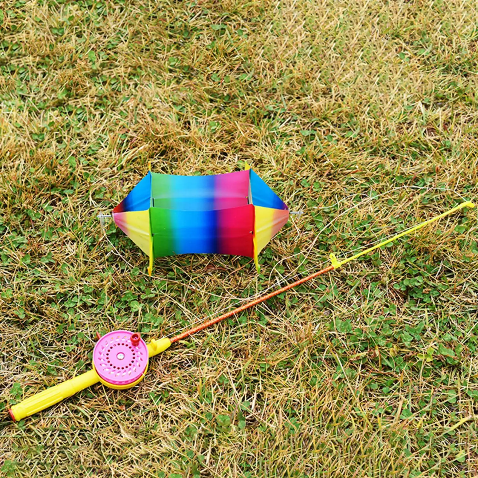 

Box Kite Single Line Kite Rainbow Outdoor Fun Fishing Rod Box Kite