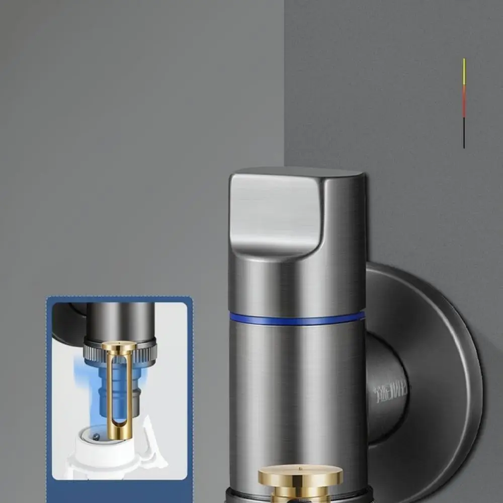 Premium Copper Washing Machine Faucet Automatic Stop Valve Anti Leak Quick Connect Compact Design Laundry Room Tap