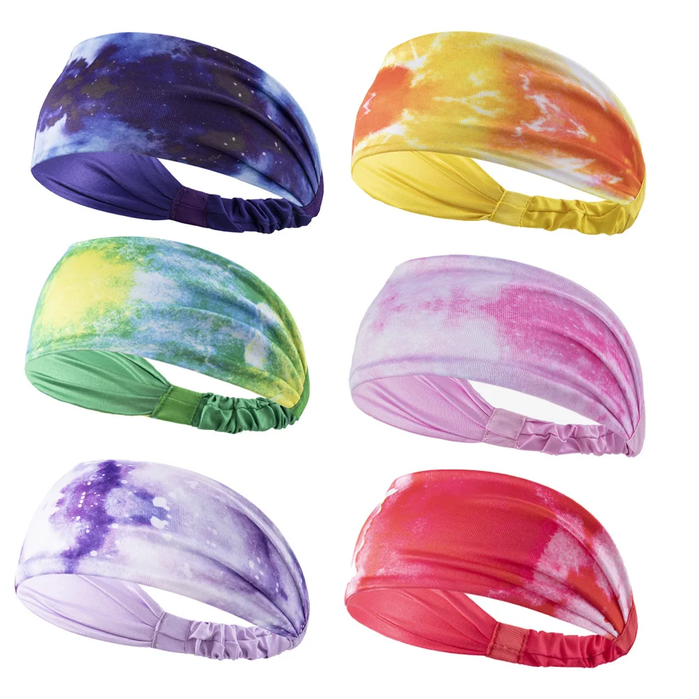 

Tie-Dye Sports Unisex Stylish Sweatband for Multi-Sport Activities Fashionable Headband for Yoga Running and Cycling or Women