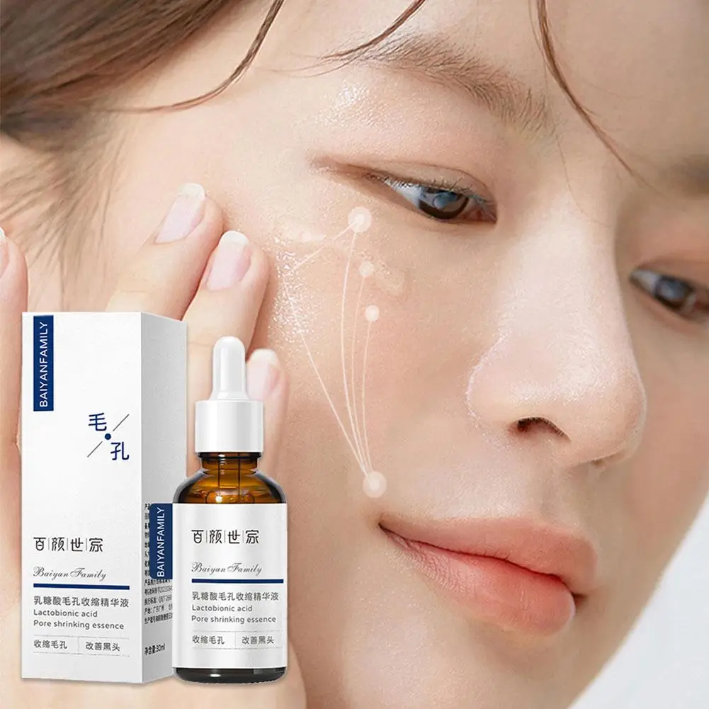 Pore Shrink Face Serum Hyaluronic Acid Moisturizing Facial Smooth Firm Nourish Repair Care Essence Pores Skin P2H4