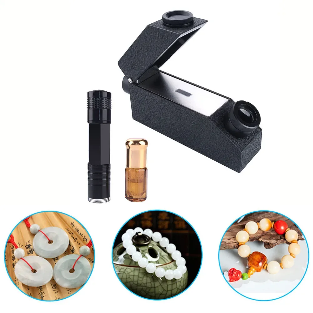 Gem Refractometer With Refractive Oil For Jewelry Gemstone Ldentification Measure Refractive Index Gems Value 1.30~1.81RI