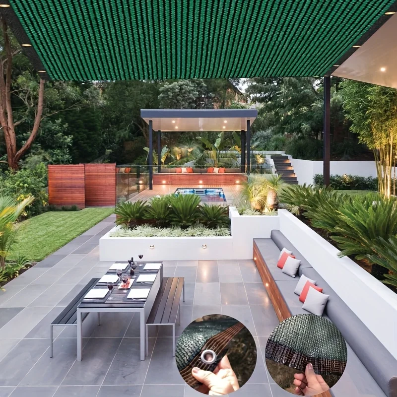 مظلة شمسية مخصصة للحديقة - أخضر داكن - عملية خياطة ثلاثية الأبعاد عالية الجودة تخلق حماية من الشمس