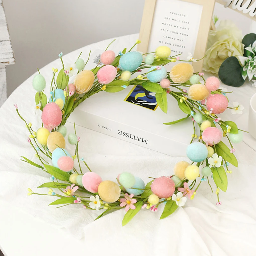 Wreath Creative Simulation Beautiful Easter Eggs Garland For Home Easter Themed Decoration Party