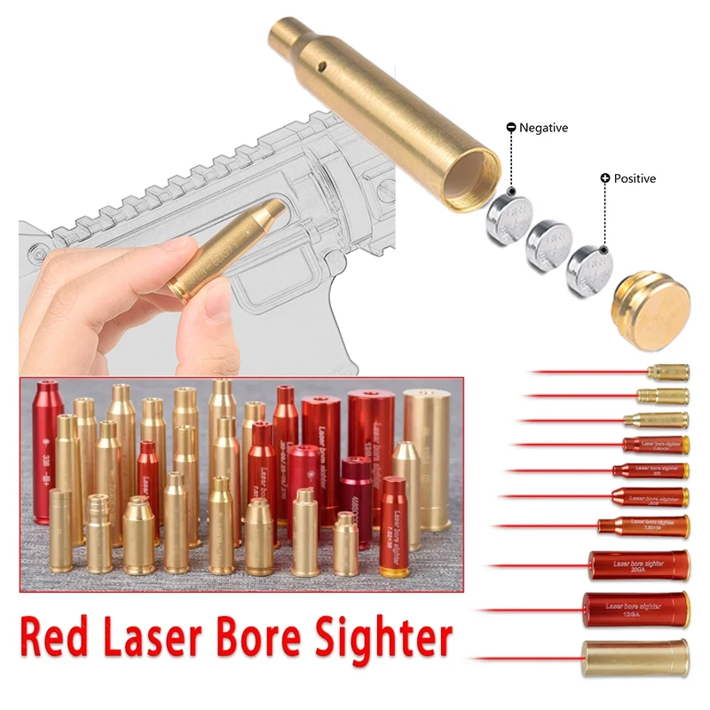 

.177 22LR 12/20GA .223 .308 5.45x39 7.62x39 9x19 Tactical Laser Bore Sight 9mm Cleaner Bullet Boresighter AK47 Glock17/19 9mm