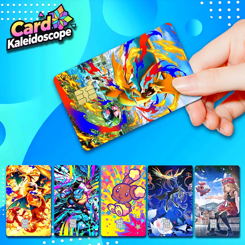 

【S19】 PTCG Pocket Card Illustration‌ Series Credit Card Skin Charizard Matte Stickers for VISA JCB and Other IC Card Decorations