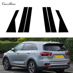 6Pcs Panel Parts For Kia Sorento UM 2015 2016 2017 2018 2019 2020 Car Glossy Black Pillar Posts Trim Cover Auto Door Styling