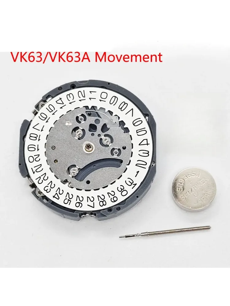 

Japan Seiko VK63 VK63A High Accuracy Quartz Movement Chronograph Three Hands With Date Small Chronograph 24Hour Multifunctional