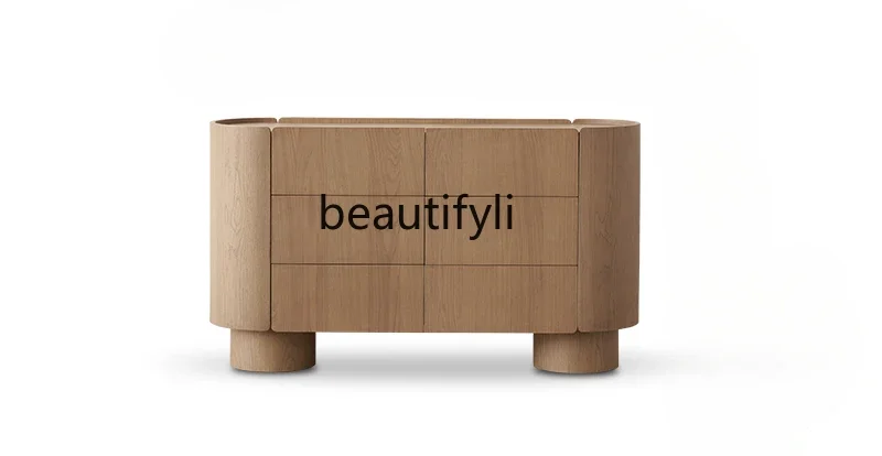 

02Living room against the wall storage side cabinet retro log wind storage chest cabinet