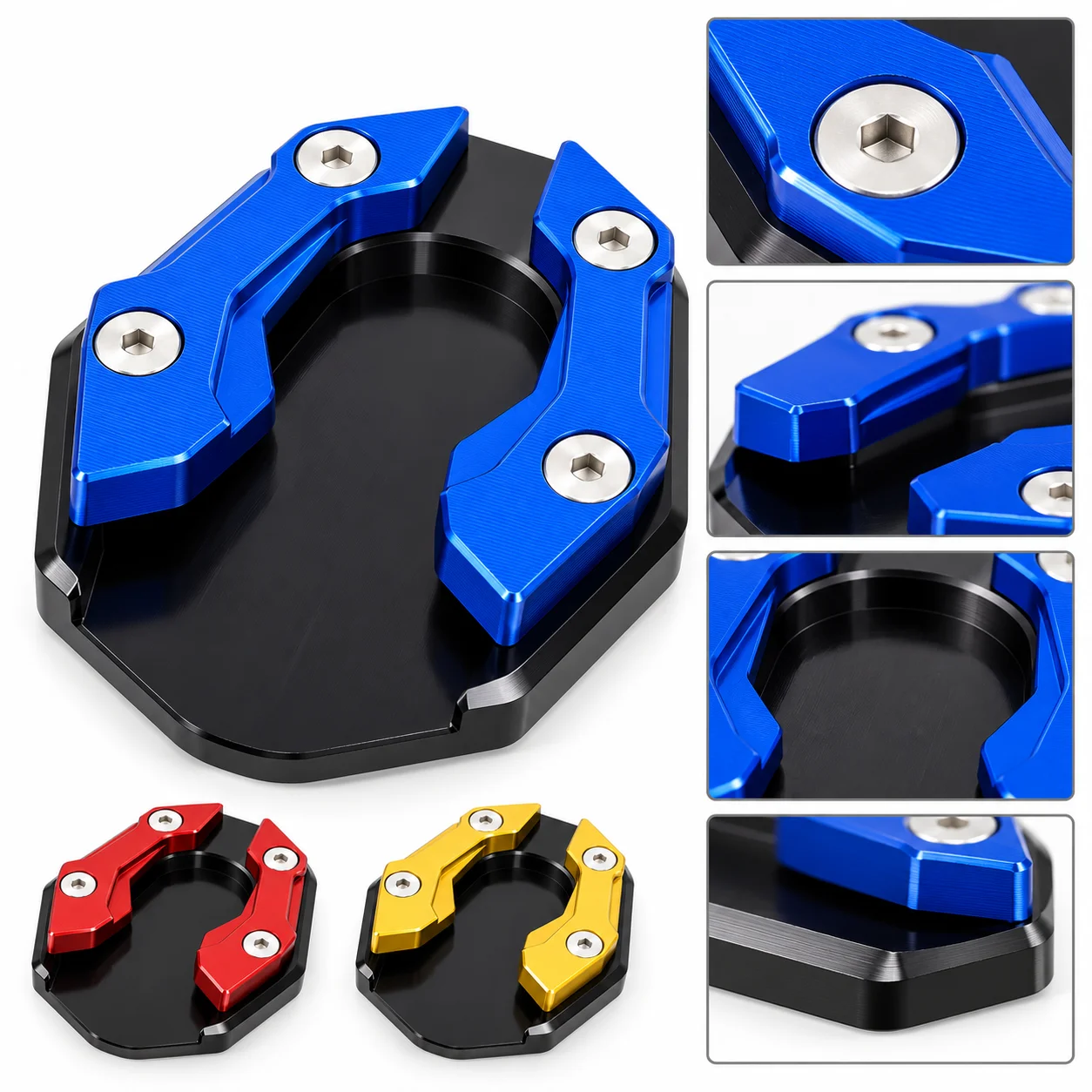 Scooter Motorbike Accessories Extension Foot Pad Support Plate Aluminum Alloy Motorcycle Bike Kickstand Extender Foot Side Stand