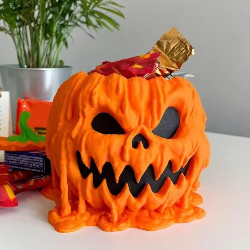 Melting Halloween Pumpkin Candy Melt Pumpkin Snack Halloween Pumpkin Snack Bowl Melting Skull Serving Bowl With Lid