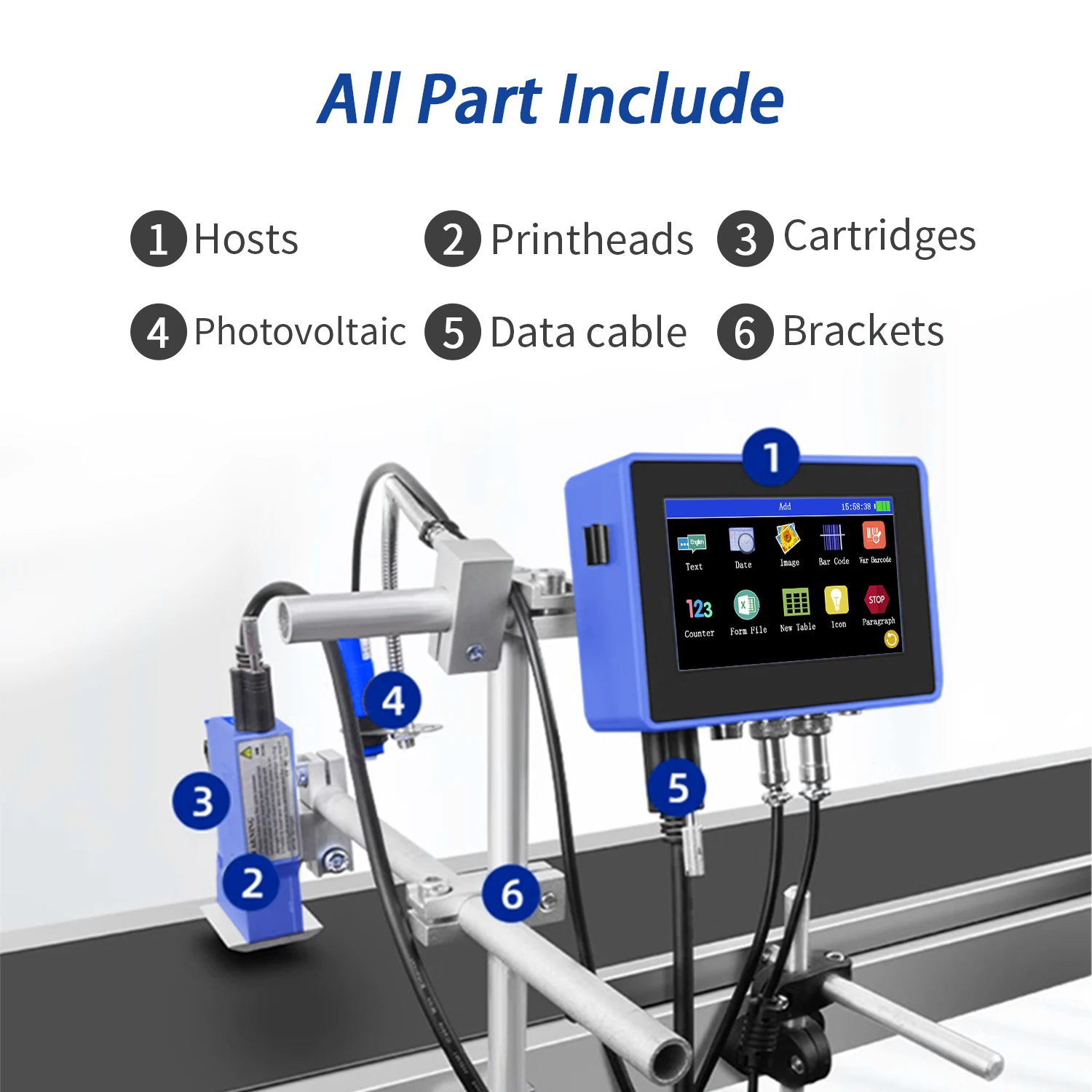 Imagem -06 - Dcode-industrial Online Inkjet Printer Plastic Shell qr Barcode Batch Number Logo Date Printer 130plus 12.7 mm 25.4 mm Nozzle