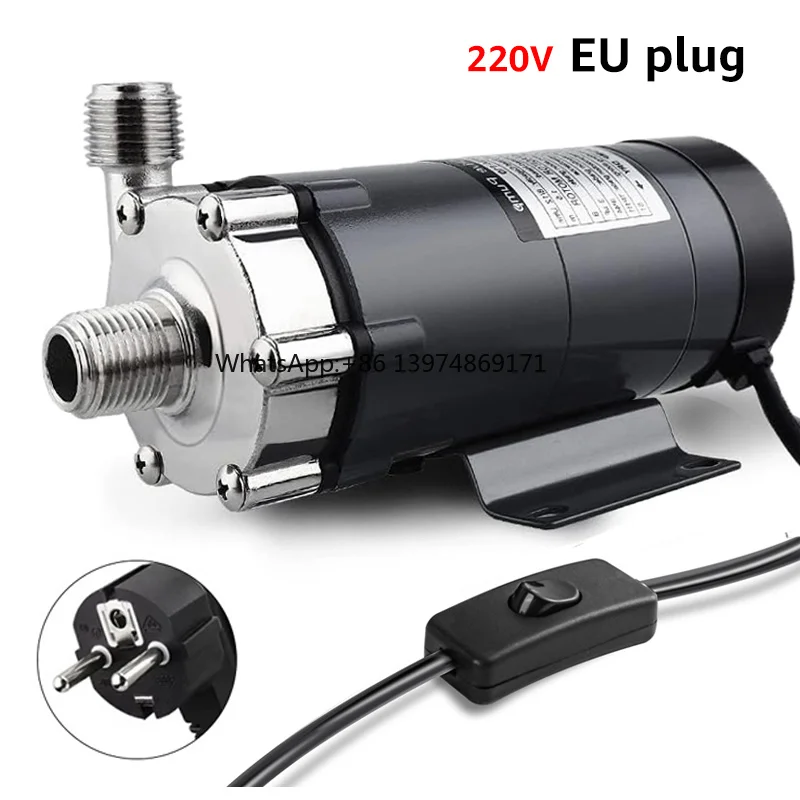 

Magnetic Beer Drive Pump,304 Stainless Steel Brewing Wort Pump with Switch,1/2 NPT Food Grade Circulating Pump for Transfer Wort