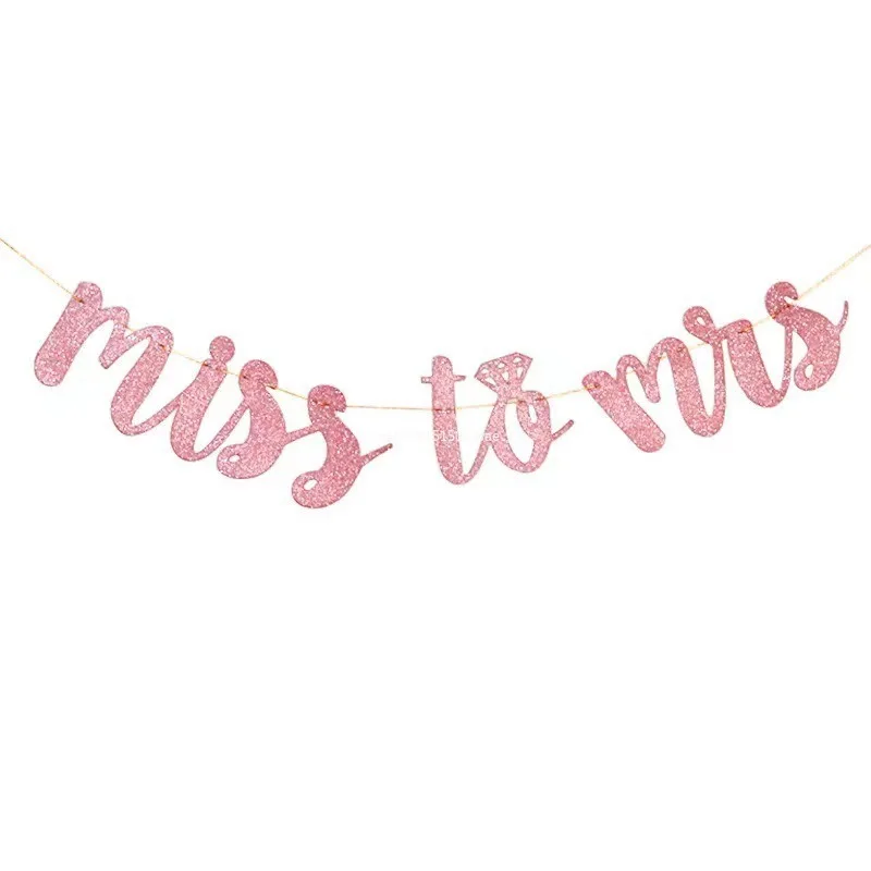 لافتة العروس الذهبية الوردية لتكون لافتة ورقية لامعة لحفلات الزفاف وحفلات الزفاف وحفلات العزوبية وأعلام للغرف