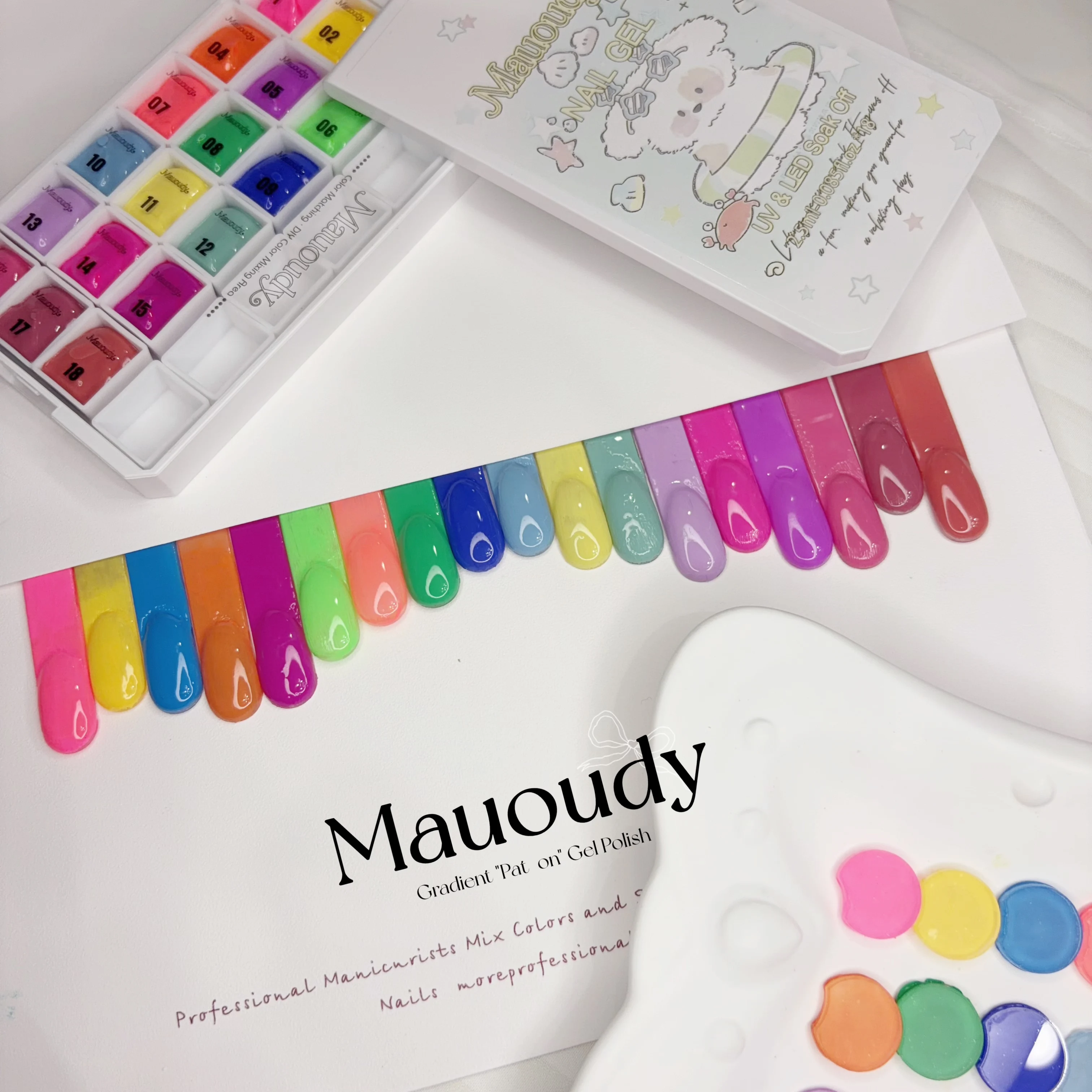18-Color Gradient Solid Cream Gel Nail Polish – UV Gel, Fluorescent Colors – Perfect Gift for Girls – Nail Art  Nail Charm