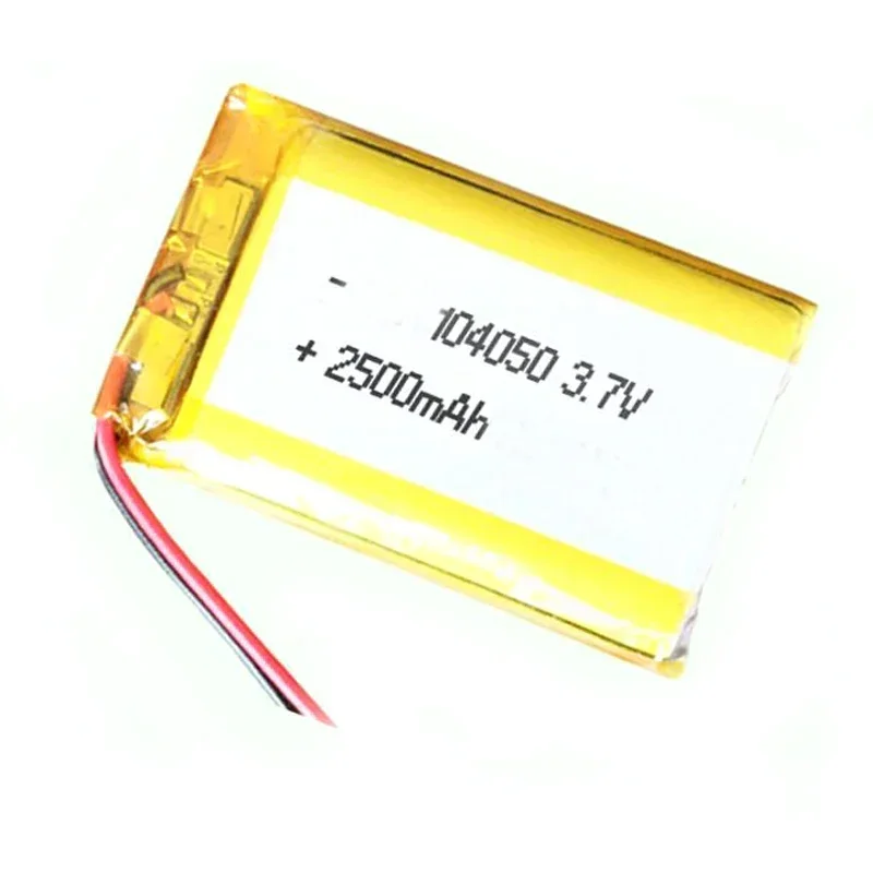 Banggood 3,7V 2500mAh 104050   Células de bateria de íon-lítio recarregáveis de polímero de lítio Lipo para GPS Bluetooth alto-falante MP3 PDA Powerbank