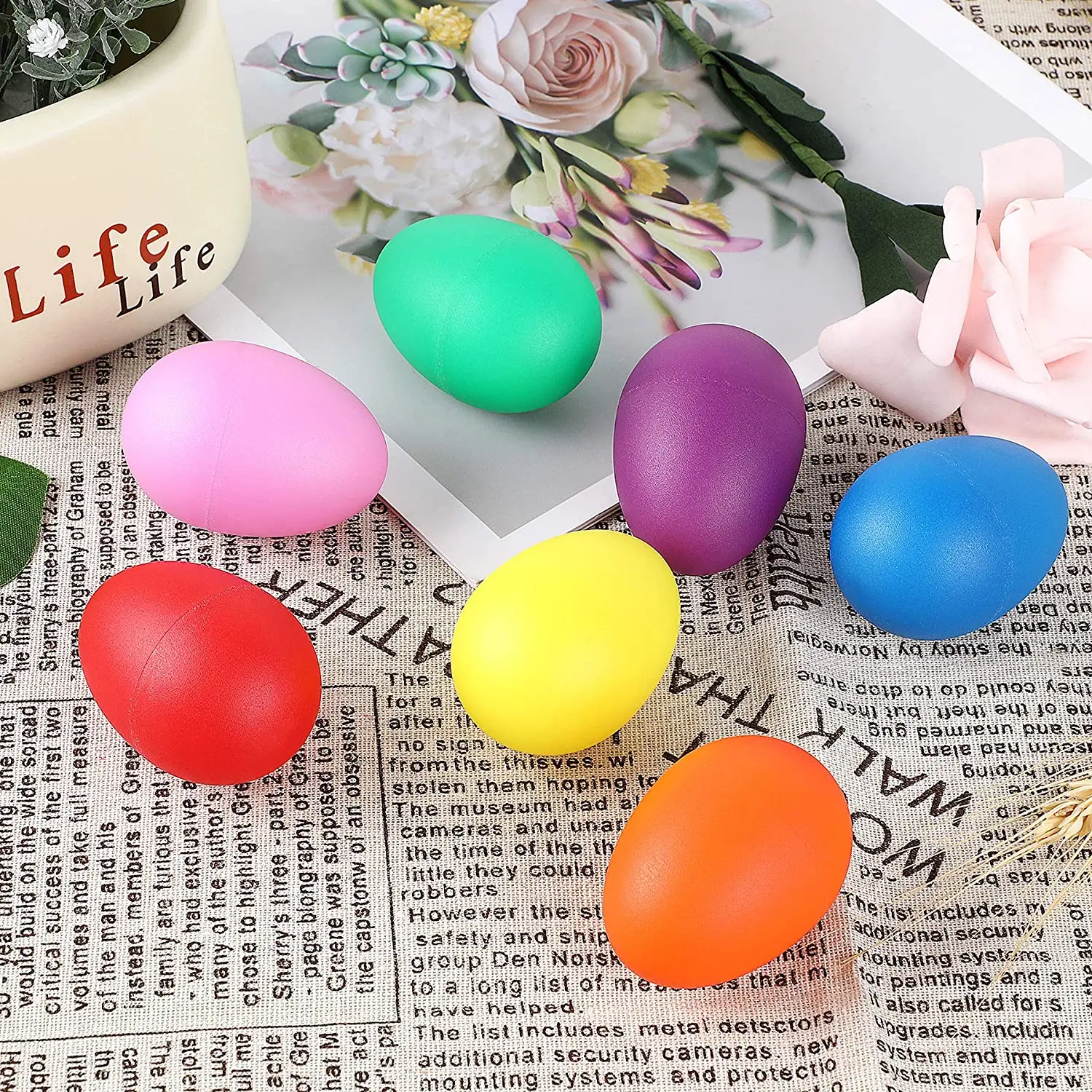 20pcs egg Musical Percussion Maracas Shakers Maraca Shaker Kids Rattle Gift For Child