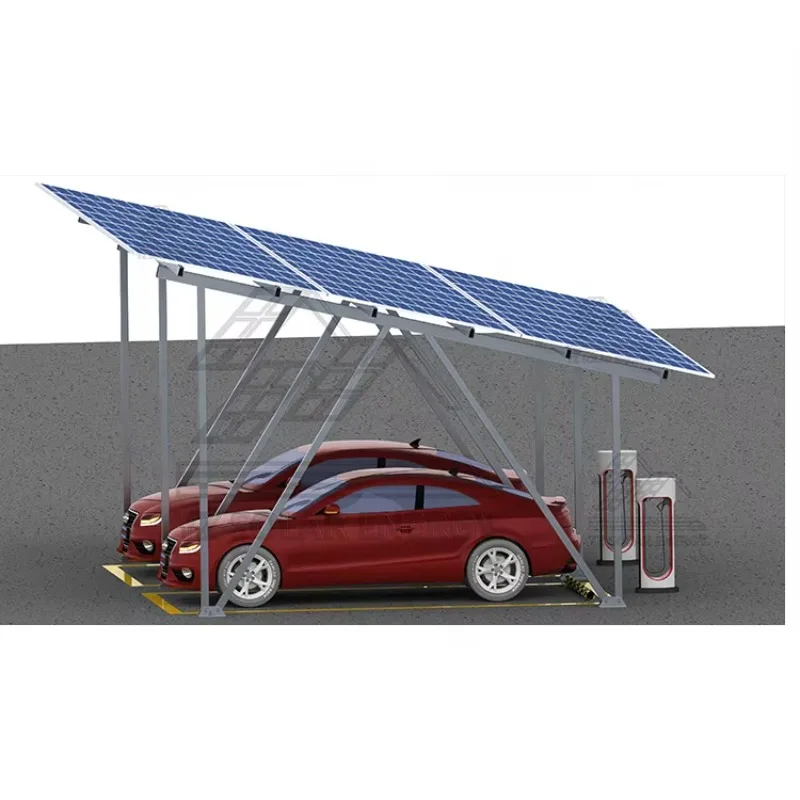 Solar Panel Carport Racking Solar Aluminum Parking Structure Solar PV Carport Mounting System PV Car Frame - Detail 1
