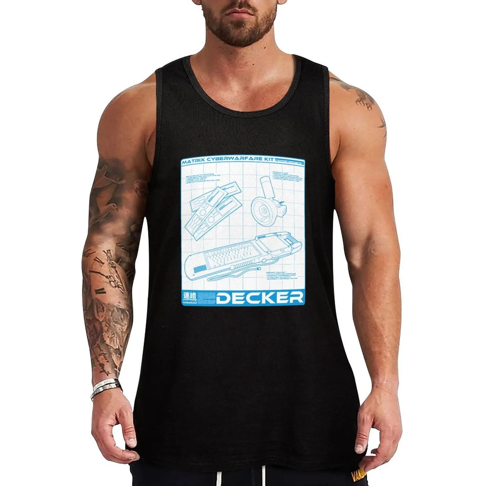 

Shadowrun - Decker Shirt (Version 1) Tank Top singlets for men sleeveless shirts Gym wear vest for men